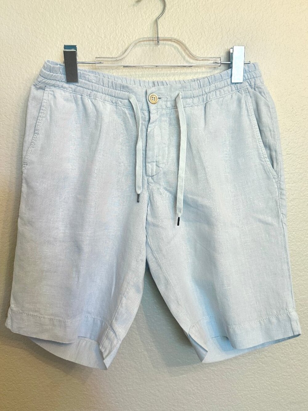 Alberto Light Gray Linen Shorts